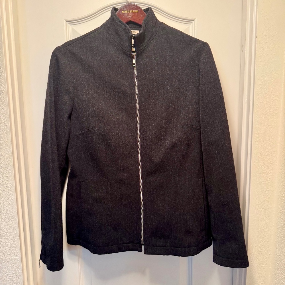 Jones New York Signature Wool Blend Jacket Women Sz 6 Gray Full Zip